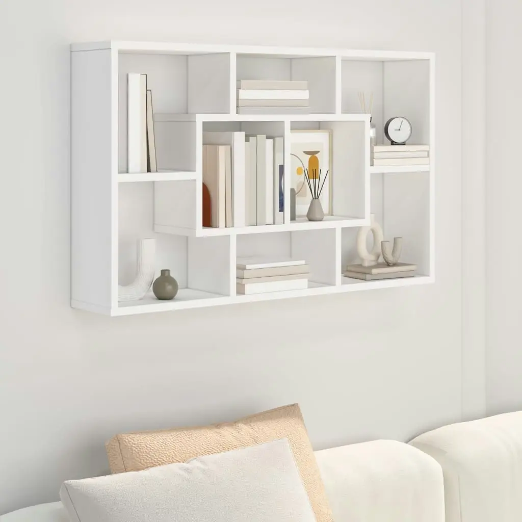 Wall Shelf White 85x16x52.5 cm Engineered Wood 801418