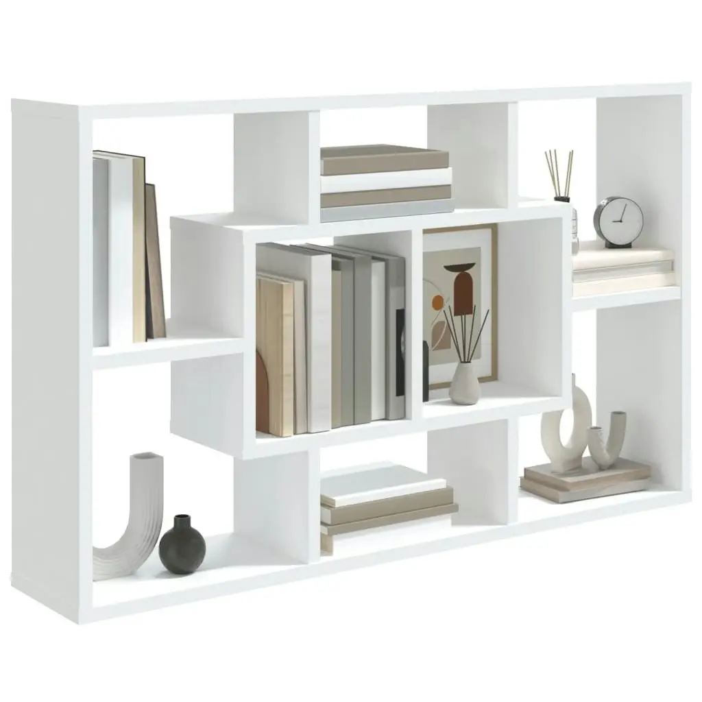 Wall Shelf White 85x16x52.5 cm Engineered Wood 801418