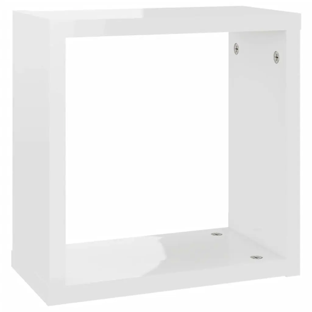 Wall Cube Shelves 6 pcs High Gloss White 30x15x30 cm 807018