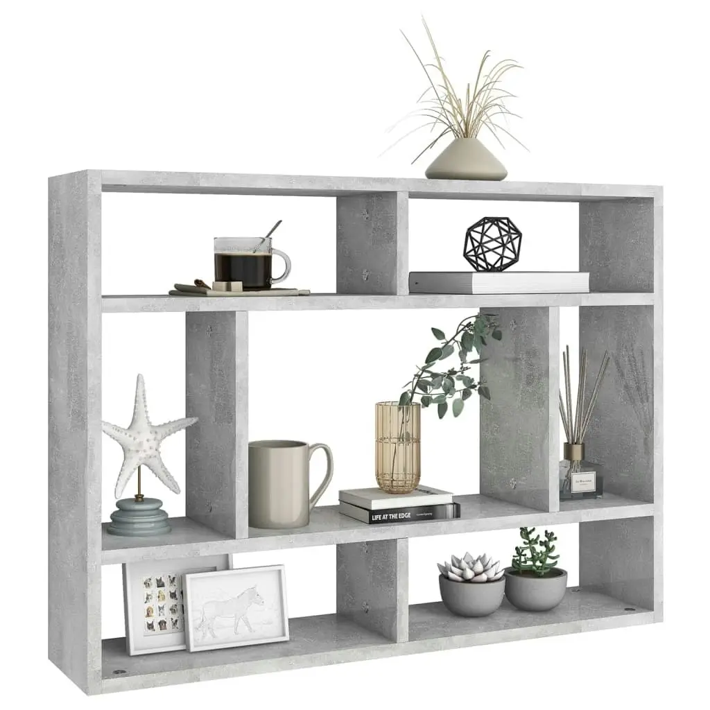 Wall Shelf Concrete Grey 75x16x55 cm Engineered Wood 803006