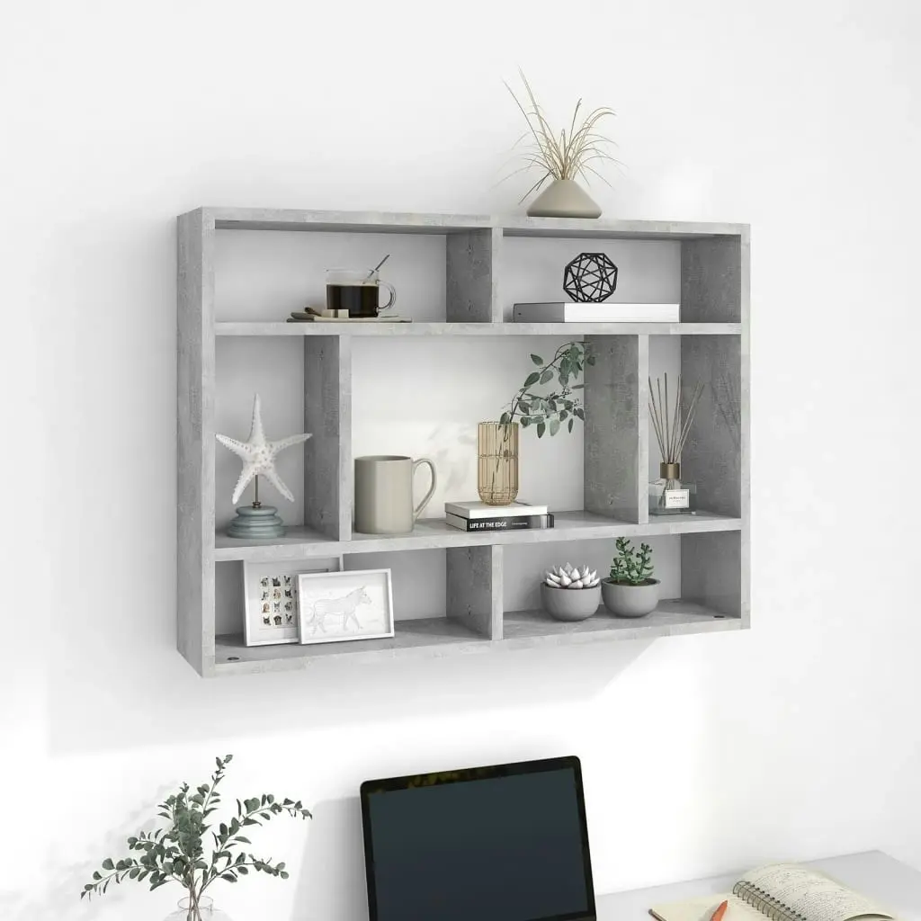 Wall Shelf Concrete Grey 75x16x55 cm Engineered Wood 803006