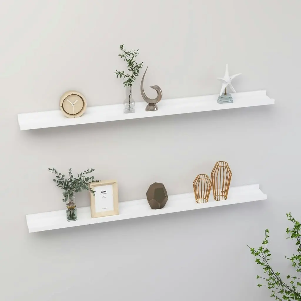 Wall Shelves 2 pcs White 100x9x3 cm 326658