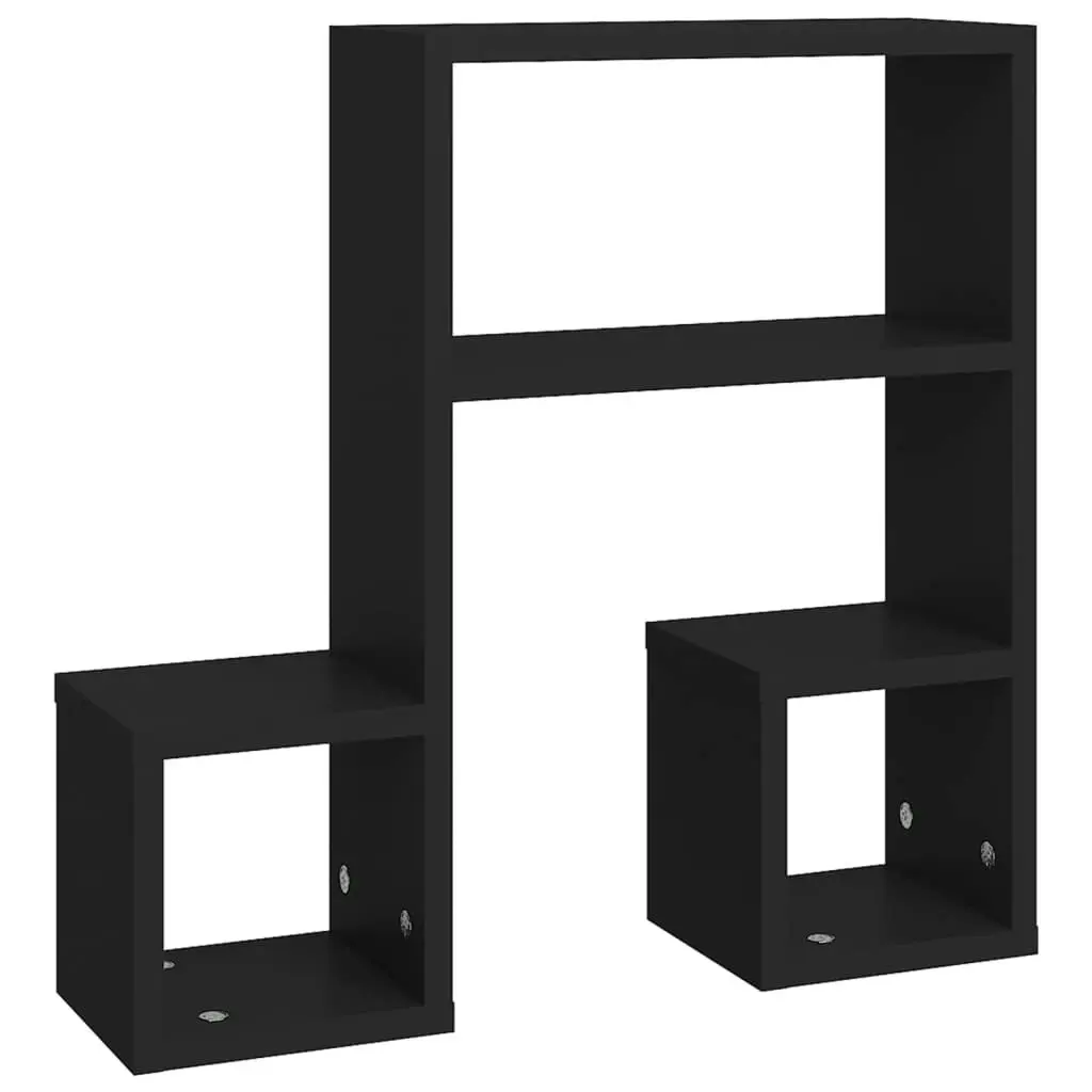 Wall Shelves 2 pcs Black 50x15x50 cm Engineered Wood 807242