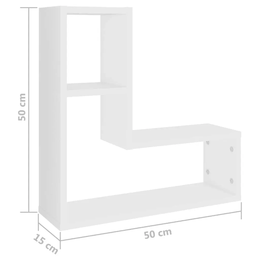 Wall Shelves 2 pcs White 50x15x50 cm Engineered Wood 807214