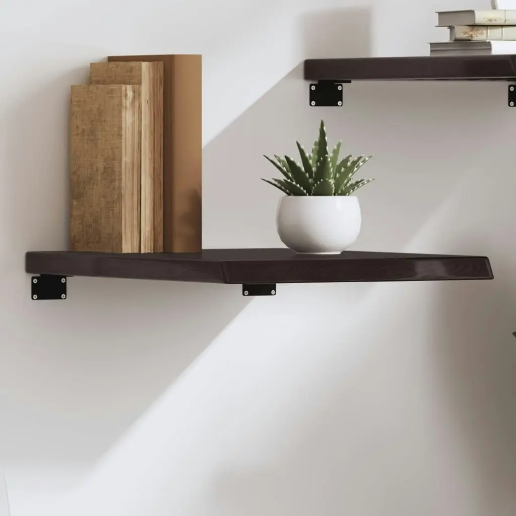 Wall Shelf Dark Brown 40x60x(2-4) cm Treated Solid Wood Oak 363756