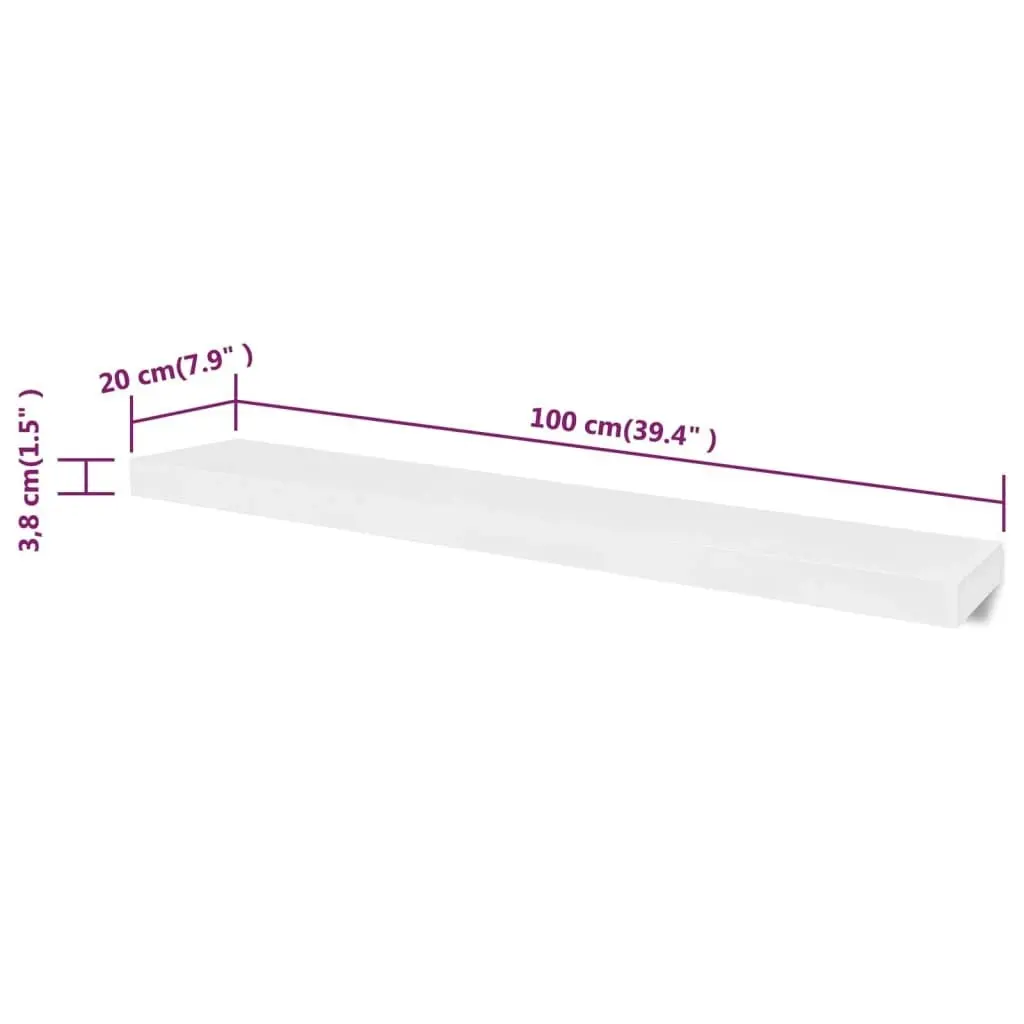 Wall Shelves 4 pcs White 100 cm 275999