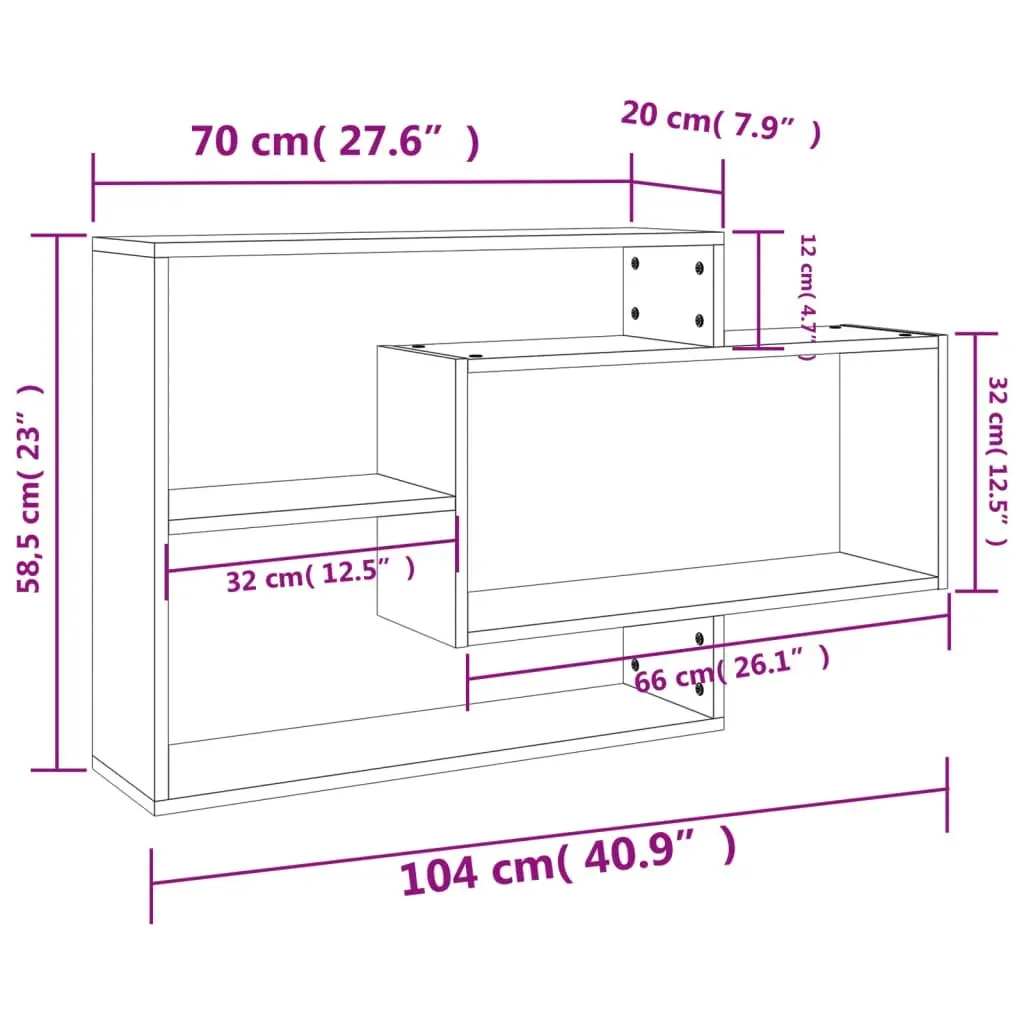 Wall Shelves Concrete Grey 104x20x58.5 cm Engineered Wood 800328