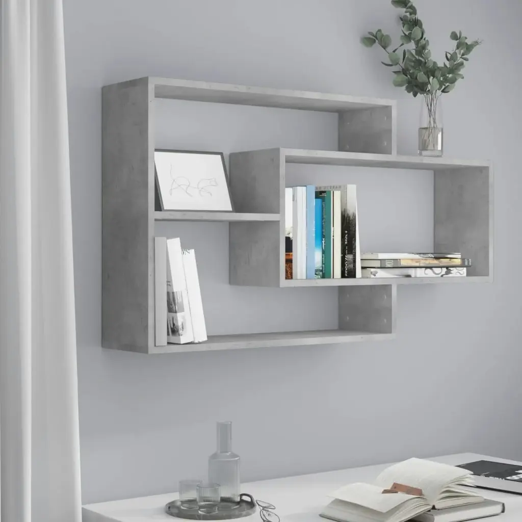 Wall Shelves Concrete Grey 104x20x58.5 cm Engineered Wood 800328