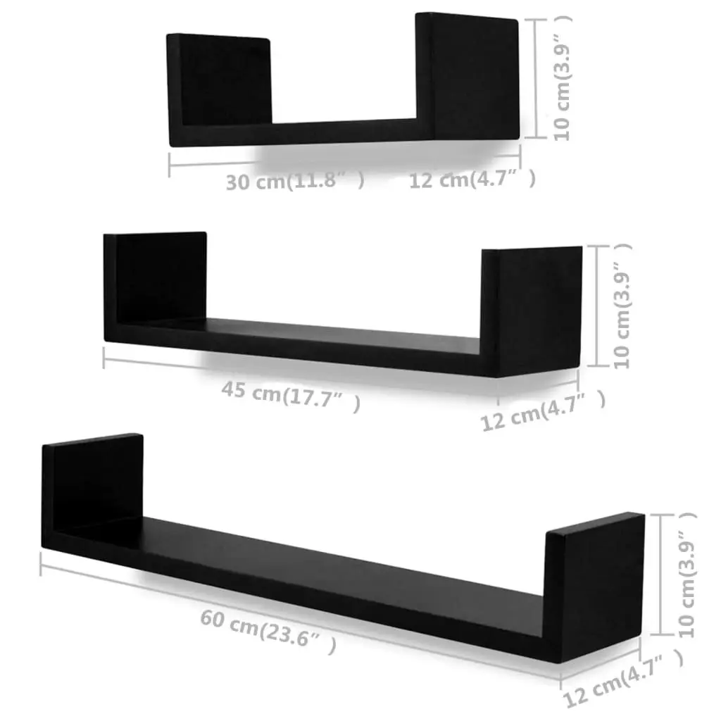 Wall Shelves 6 pcs Black 275989