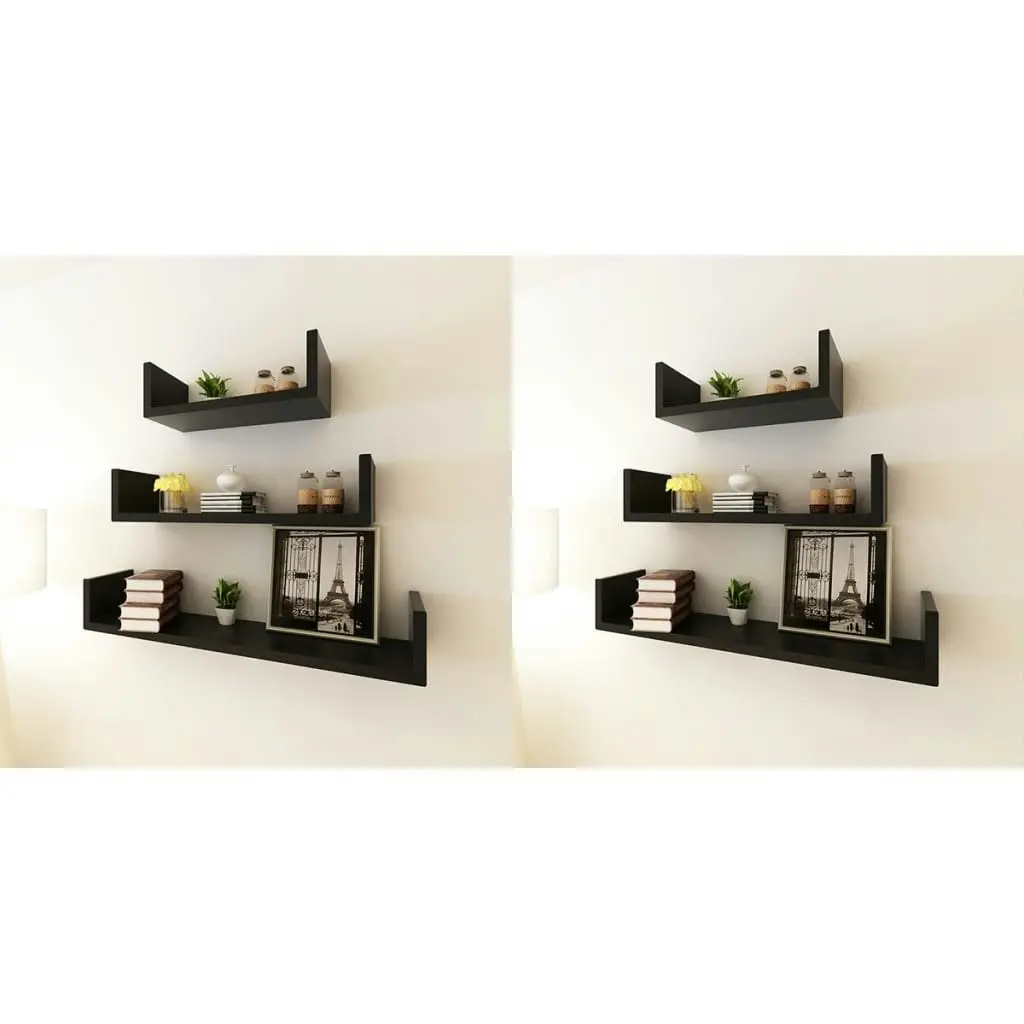 Wall Shelves 6 pcs Black 275989