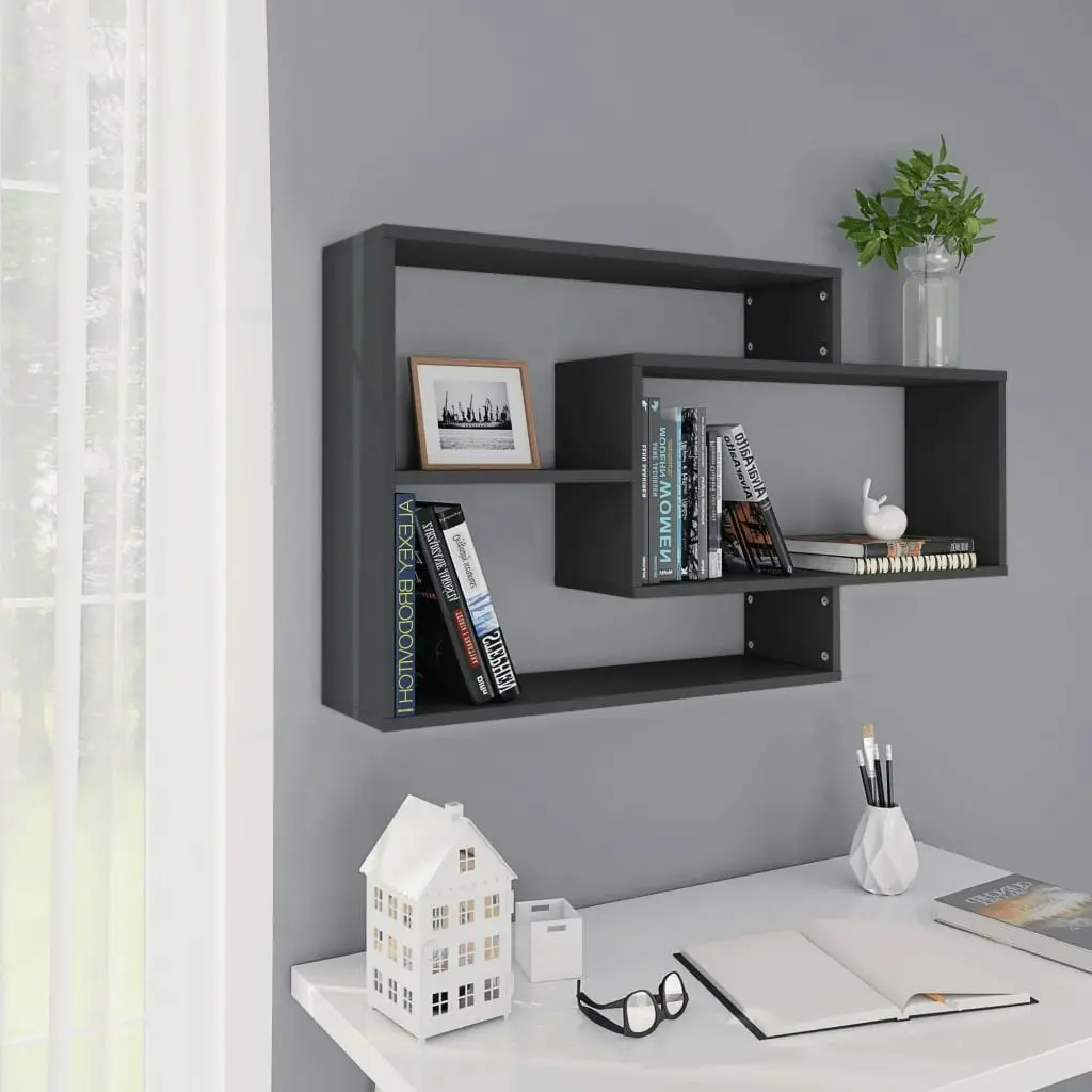 Wall Shelves Grey 104x20x58.5 cm Engineered Wood 800326