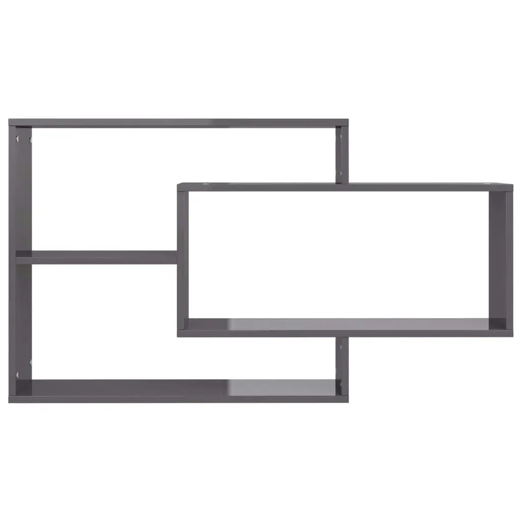 Wall Shelves High Gloss Grey 104x20x58.5 cm Engineered Wood 800332