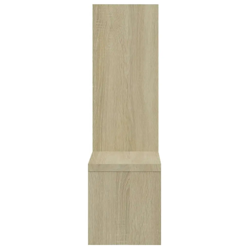 Wall Shelves 2 pcs White and Sonoma Oak 50x15x50 cm Engineered Wood 807246