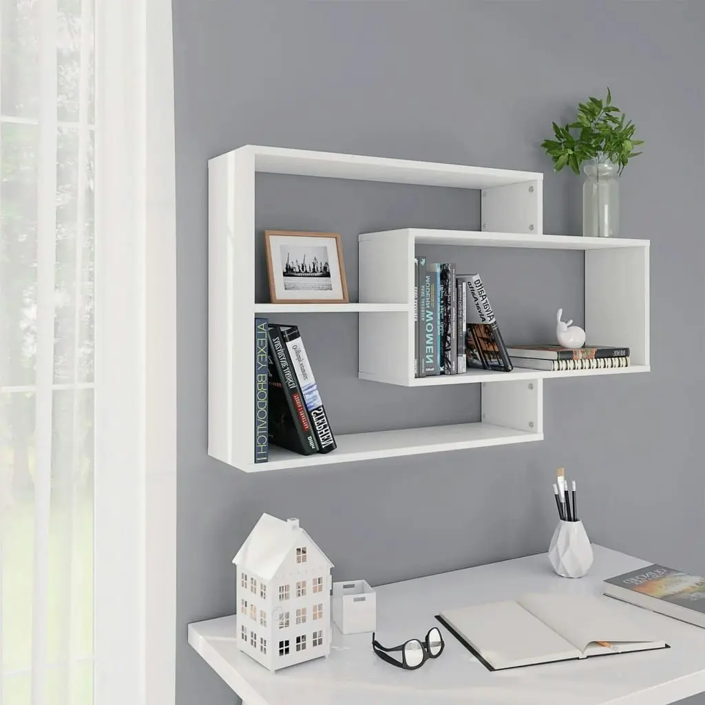 Wall Shelves White 104x20x58.5 cm Engineered Wood 800324