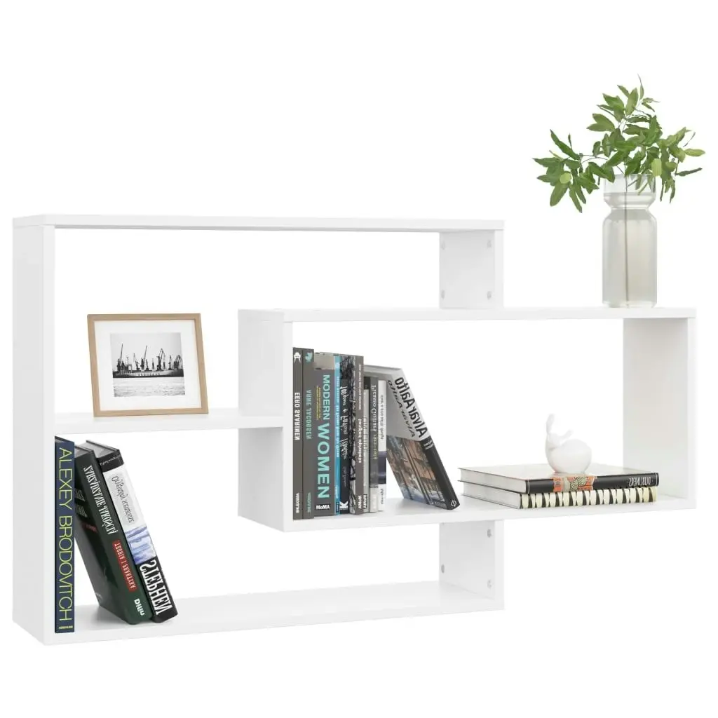 Wall Shelves White 104x20x58.5 cm Engineered Wood 800324