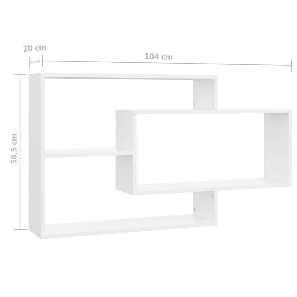 Wall Shelves White 104x20x58.5 cm Engineered Wood 800324