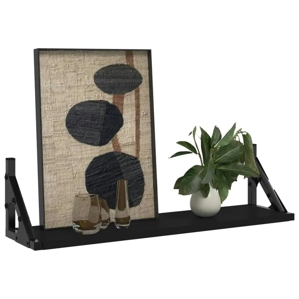 Wall Shelves 2 pcs Black 60x15x15.5 cm 836323