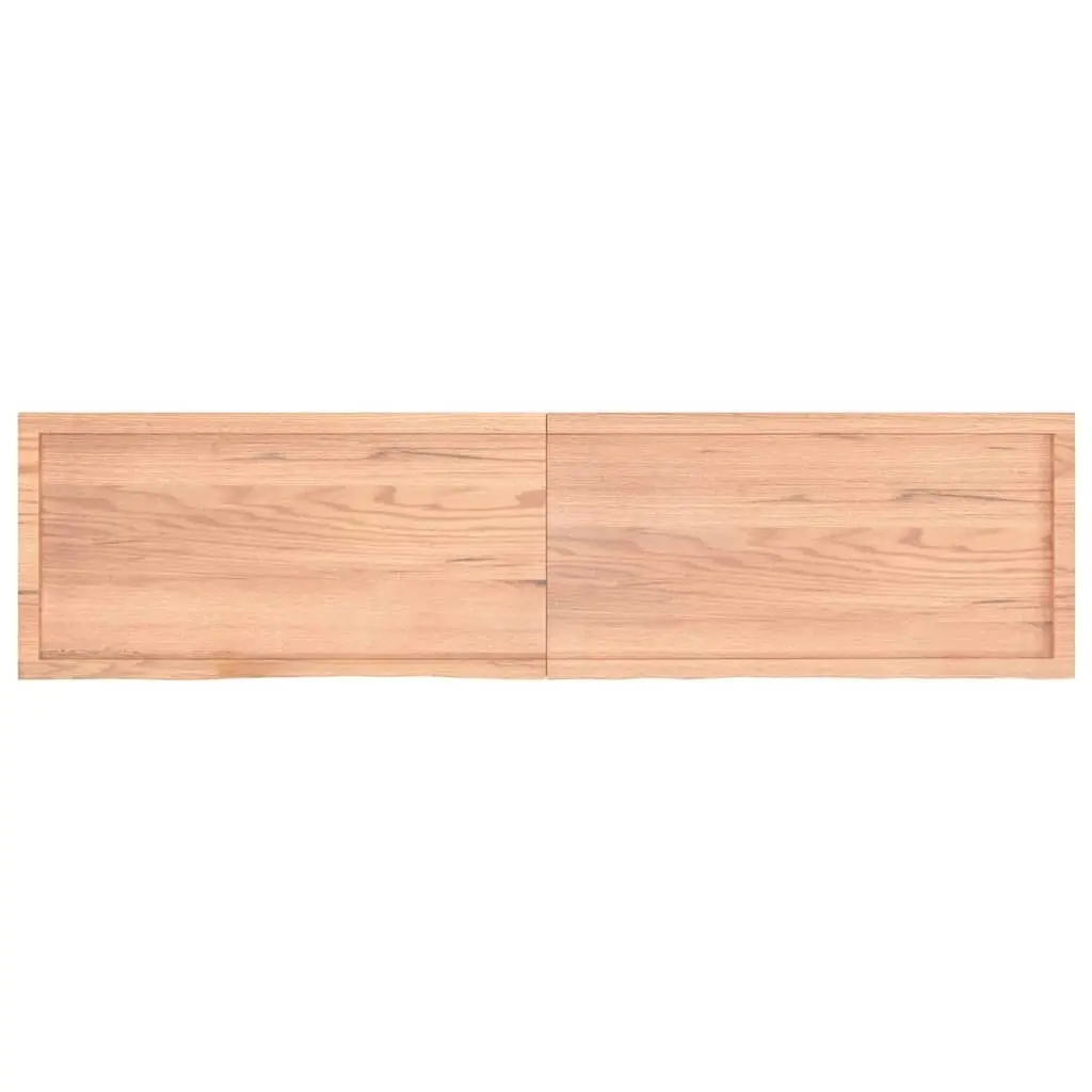 Wall Shelf Light Brown 200x50x(2-4) cm Treated Solid Wood Oak 363728