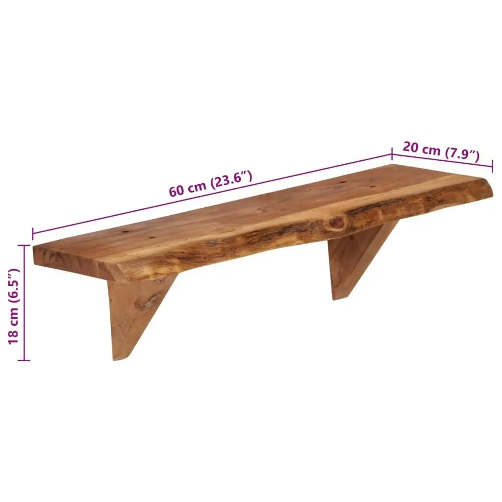 Wall Shelves 2 pcs 60x20x18 cm Solid Acacia Wood 247927