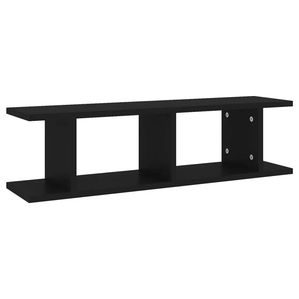 Wall Shelves 2 pcs Black 75x18x20 cm Engineered Wood 807188