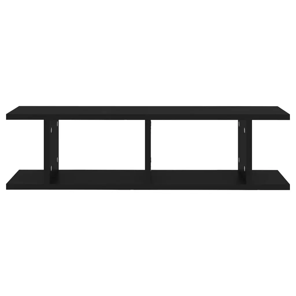 Wall Shelves 2 pcs Black 75x18x20 cm Engineered Wood 807188