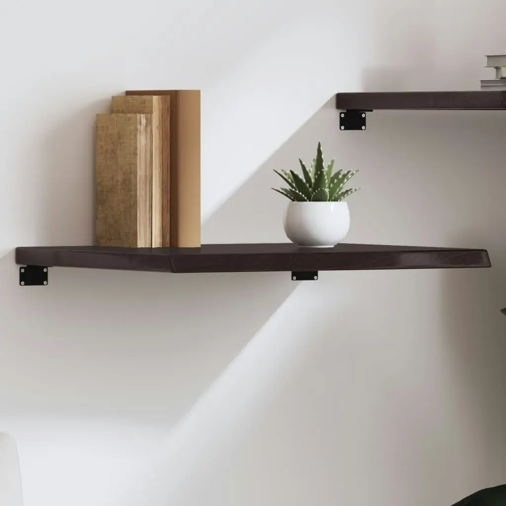 Wall Shelf Dark Brown 60x60x(2-4) cm Treated Solid Wood Oak 363774