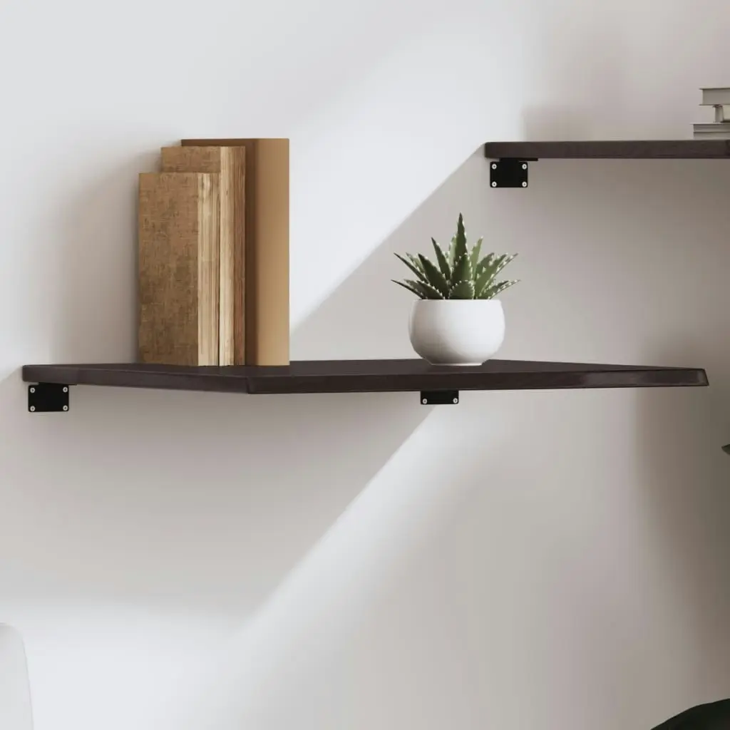 Wall Shelf Dark Brown 60x60x2 cm Treated Solid Wood Oak 363773