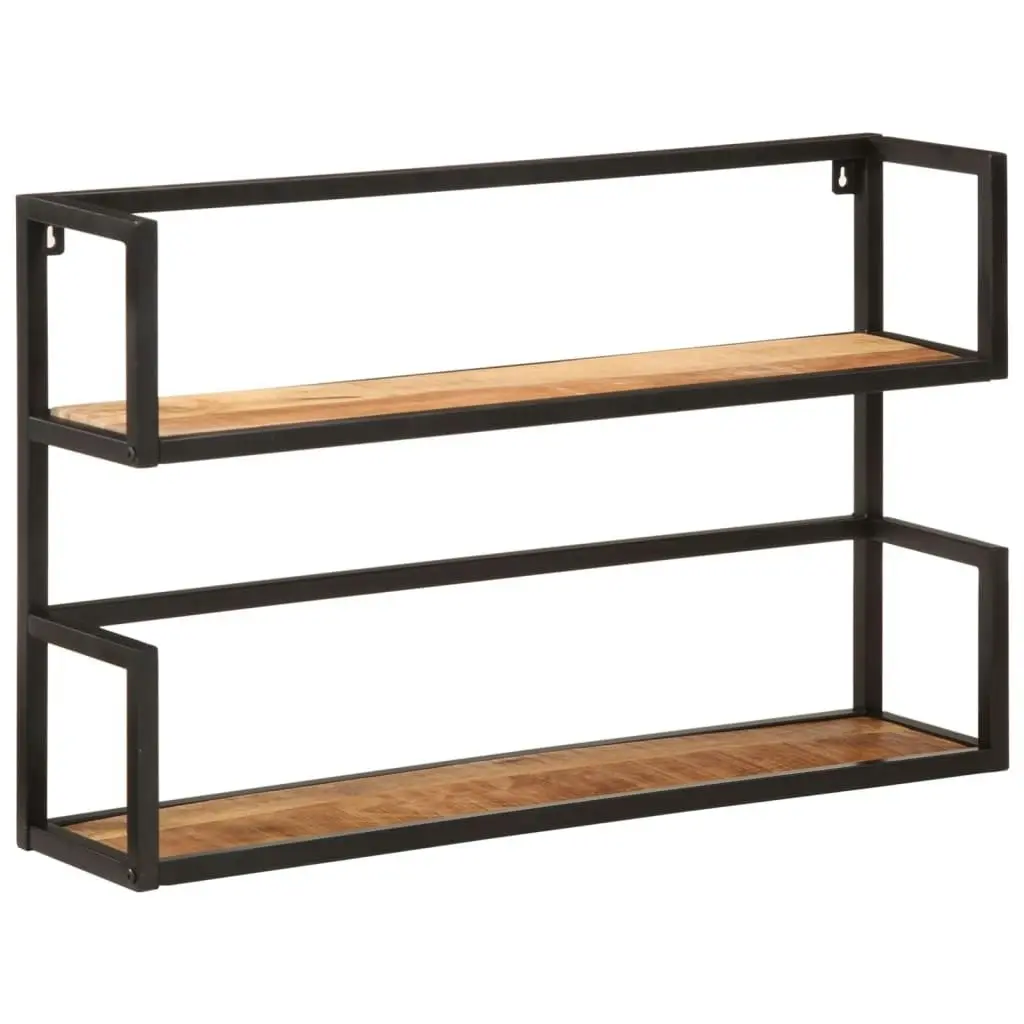 Wall Shelf 90x20x55 cm Solid Wood Mango and Iron 374966