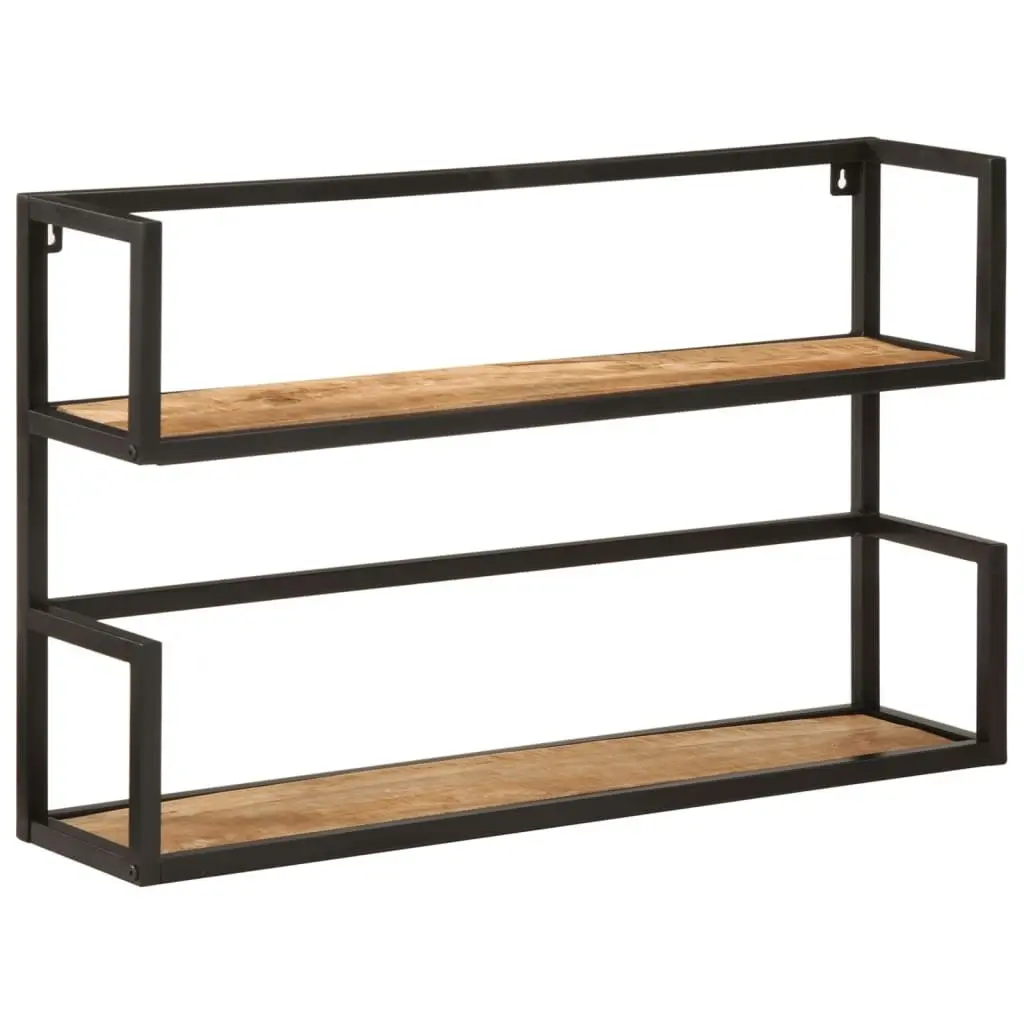 Wall Shelf 90x20x55 cm Solid Wood Mango and Iron 374966