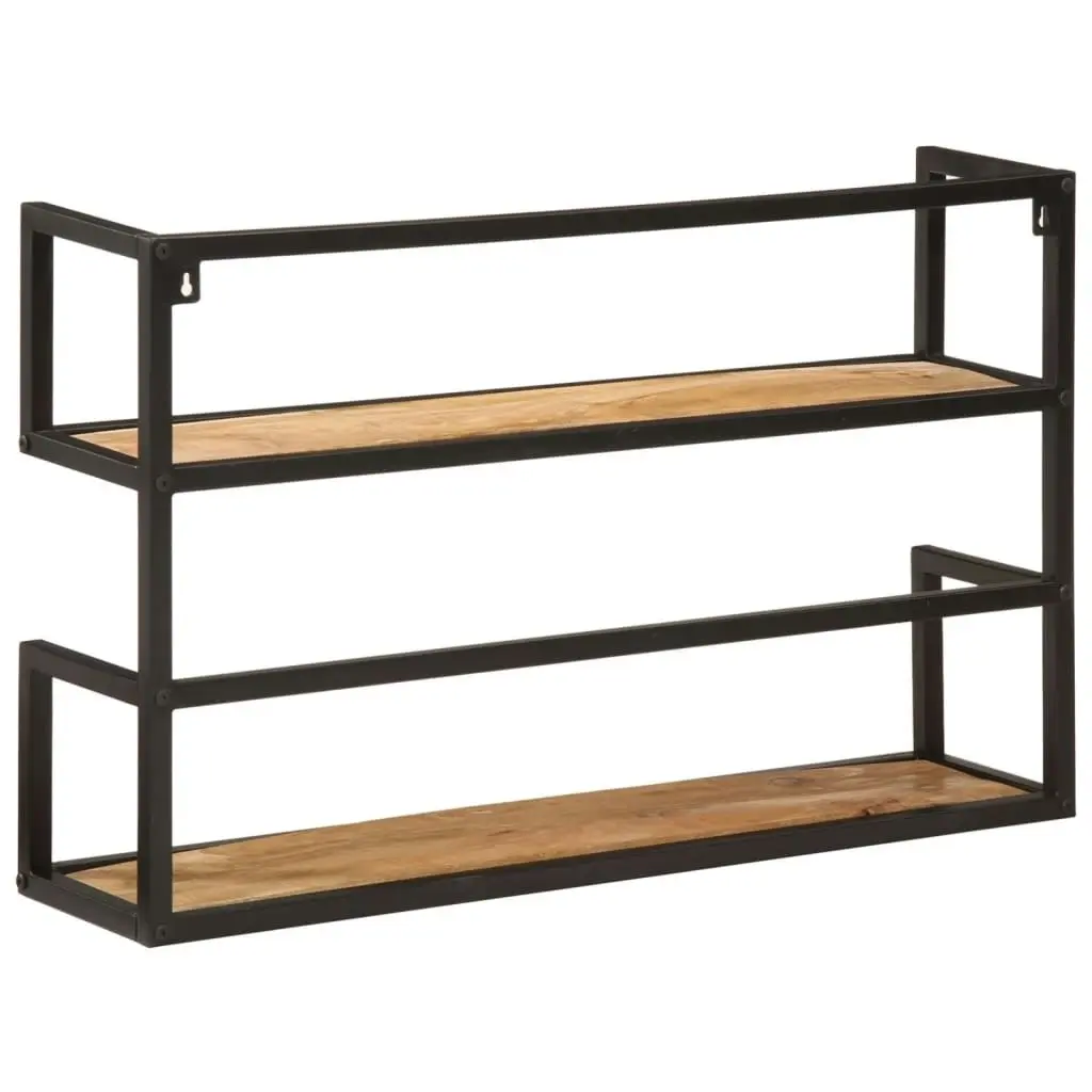 Wall Shelf 90x20x55 cm Solid Wood Mango and Iron 374966