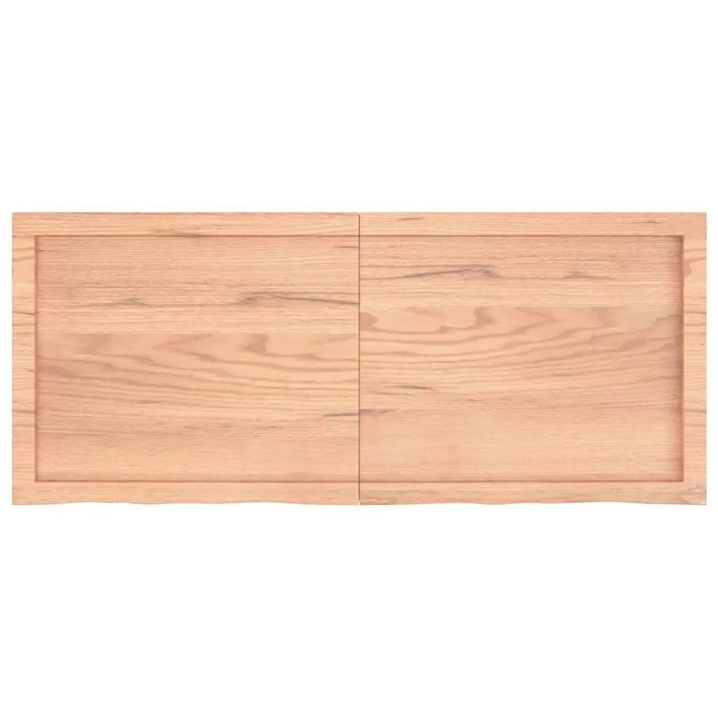 Wall Shelf Light Brown 120x50x(2-4) cm Treated Solid Wood Oak 363696