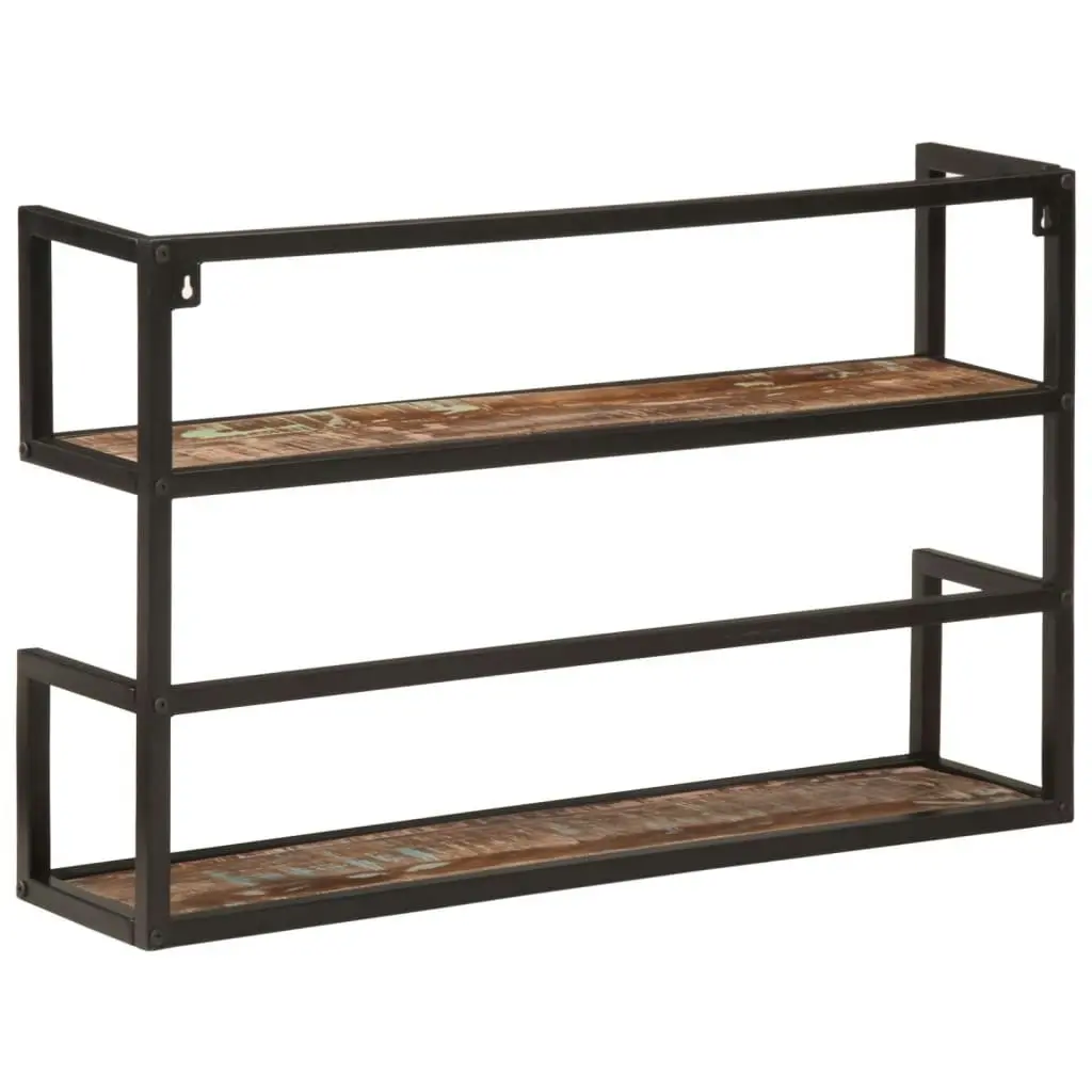 Wall Shelf 90x20x55 cm Solid Wood Reclaimed and Iron 374967