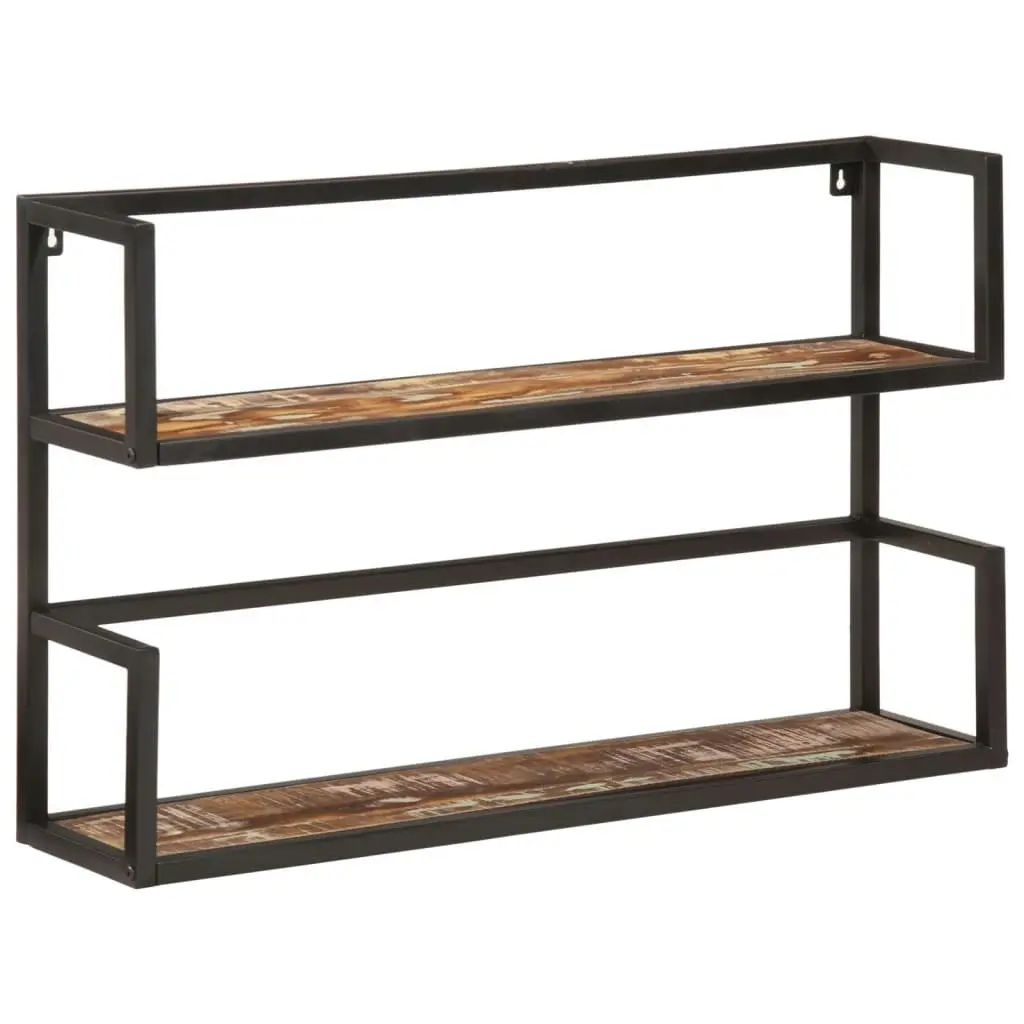 Wall Shelf 90x20x55 cm Solid Wood Reclaimed and Iron 374967