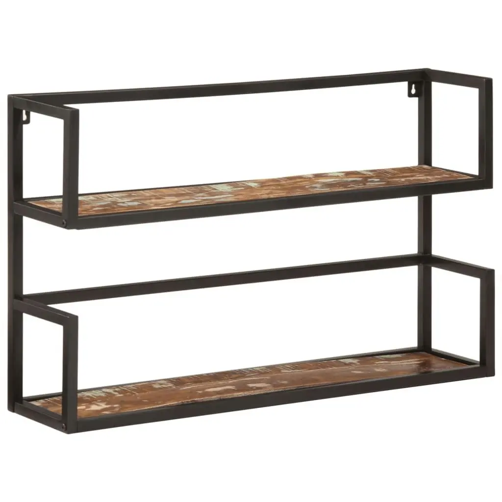 Wall Shelf 90x20x55 cm Solid Wood Reclaimed and Iron 374967