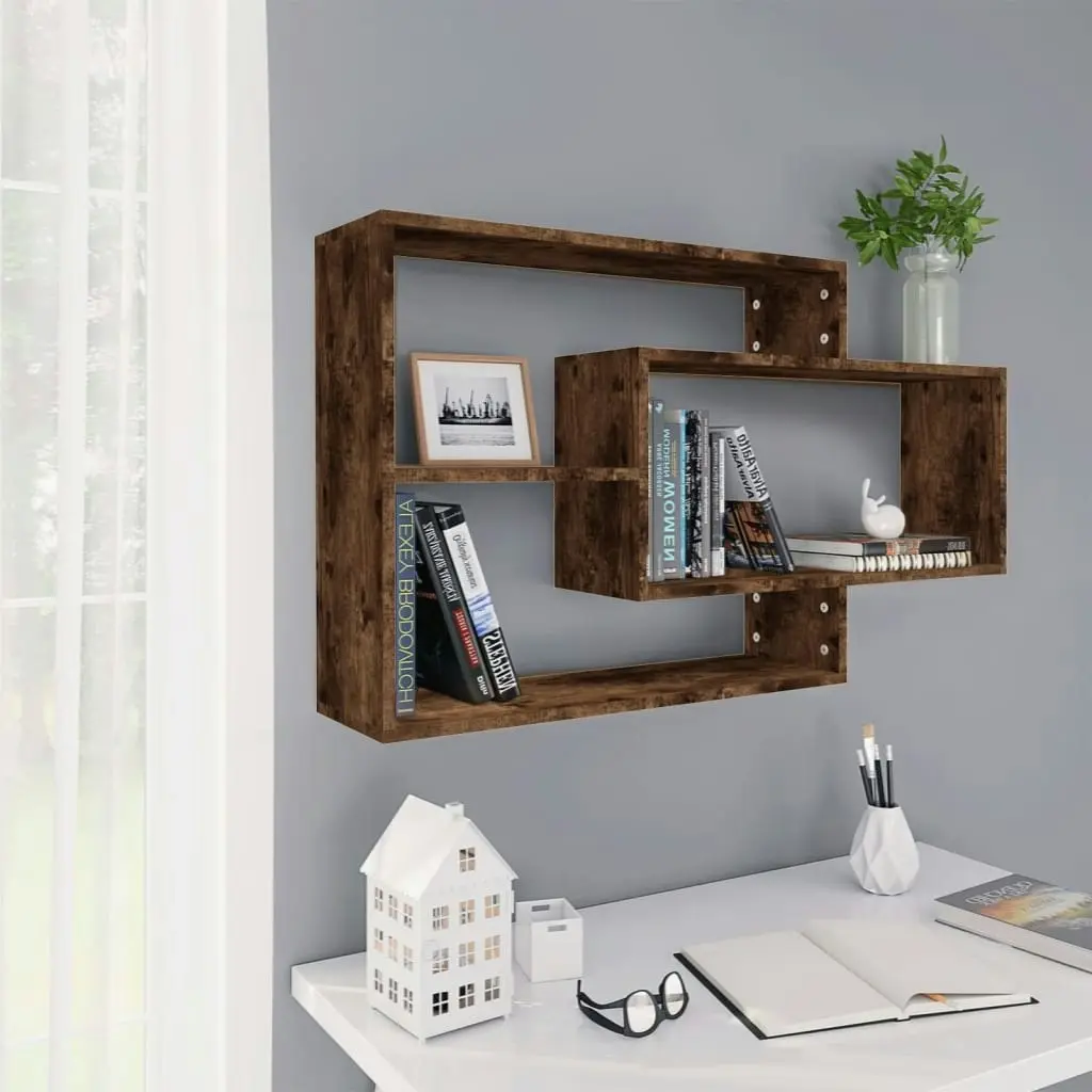 Wall Shelf Smoked Oak 104x20x58.5 cm Engineered Wood 815288