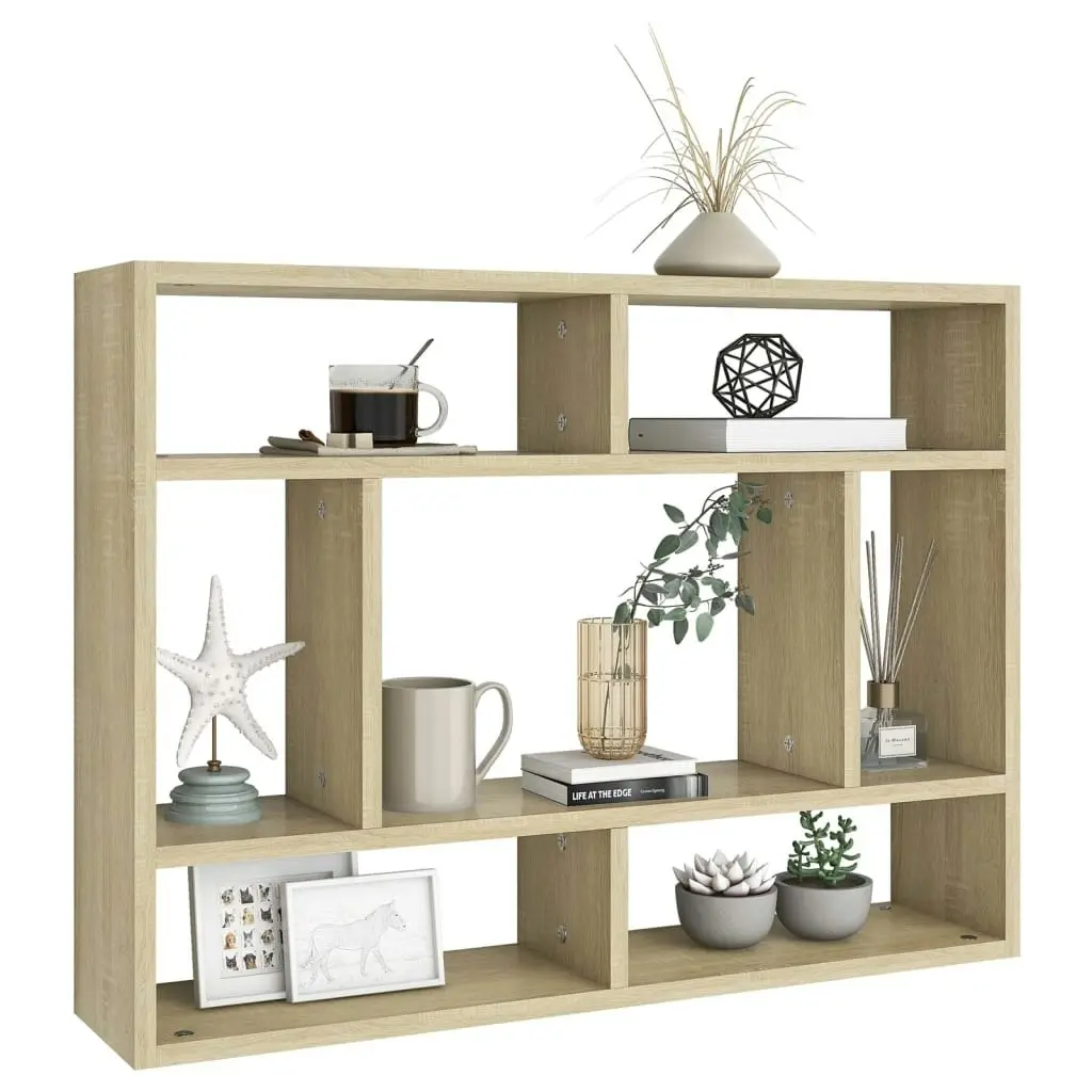 Wall Shelf Sonoma Oak 75x16x55 cm Engineered Wood 803005