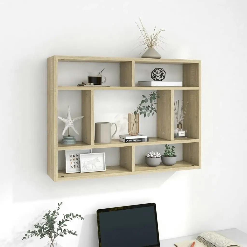 Wall Shelf Sonoma Oak 75x16x55 cm Engineered Wood 803005