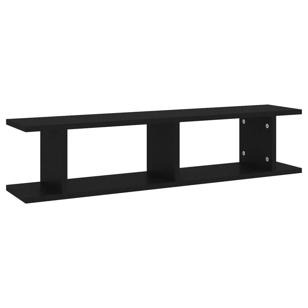 Wall Shelves 2 pcs Black 90x18x20 cm Engineered Wood 807197