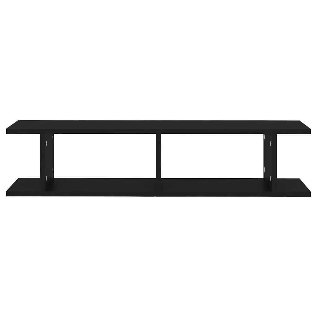 Wall Shelves 2 pcs Black 90x18x20 cm Engineered Wood 807197