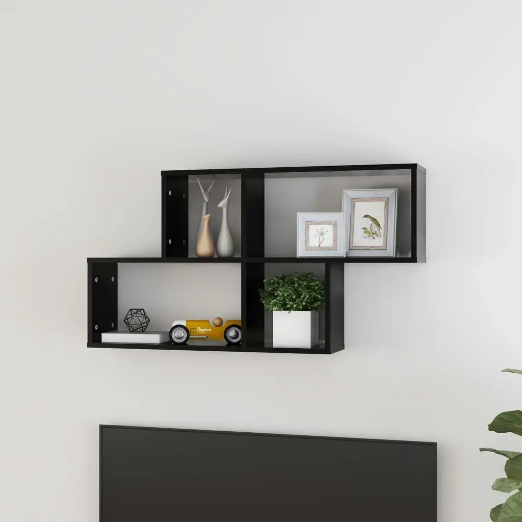 Wall Shelf Black 100x18x53 cm Engineered Wood 807161