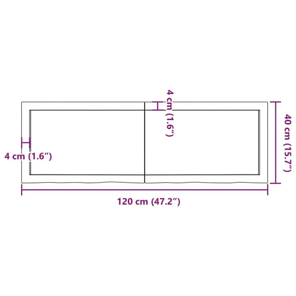 Wall Shelf Dark Brown 120x40x(2-4) cm Treated Solid Wood Oak 363814