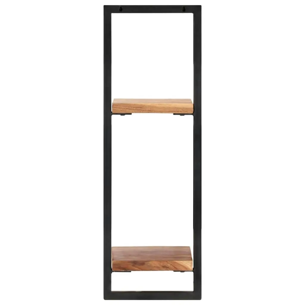 Wall Shelves 2 pcs 25x25x75 cm Solid Wood Acacia and Steel 338462