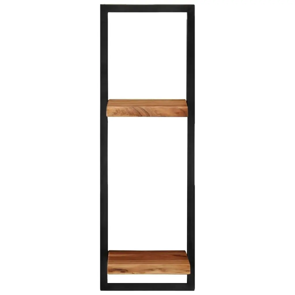 Wall Shelves 2 pcs 25x25x75 cm Solid Wood Acacia and Steel 338462