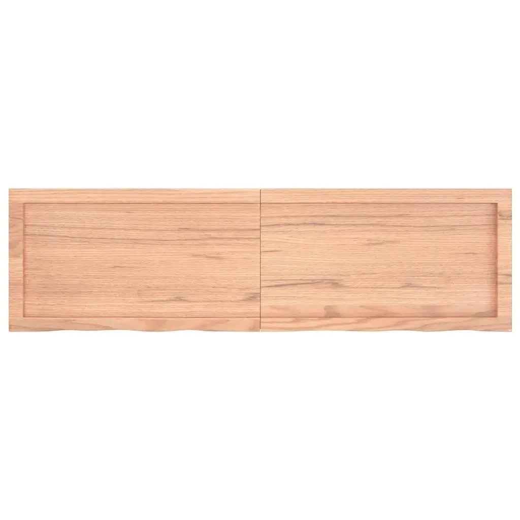 Wall Shelf Light Brown 140x40x(2-4) cm Treated Solid Wood Oak 363702