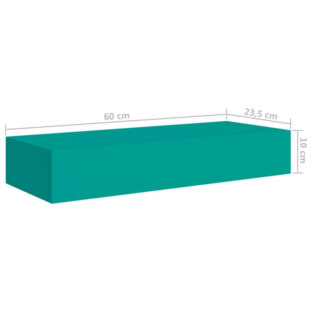 Wall-mounted Drawer Shelf Blue 60x23.5x10cm MDF 330267