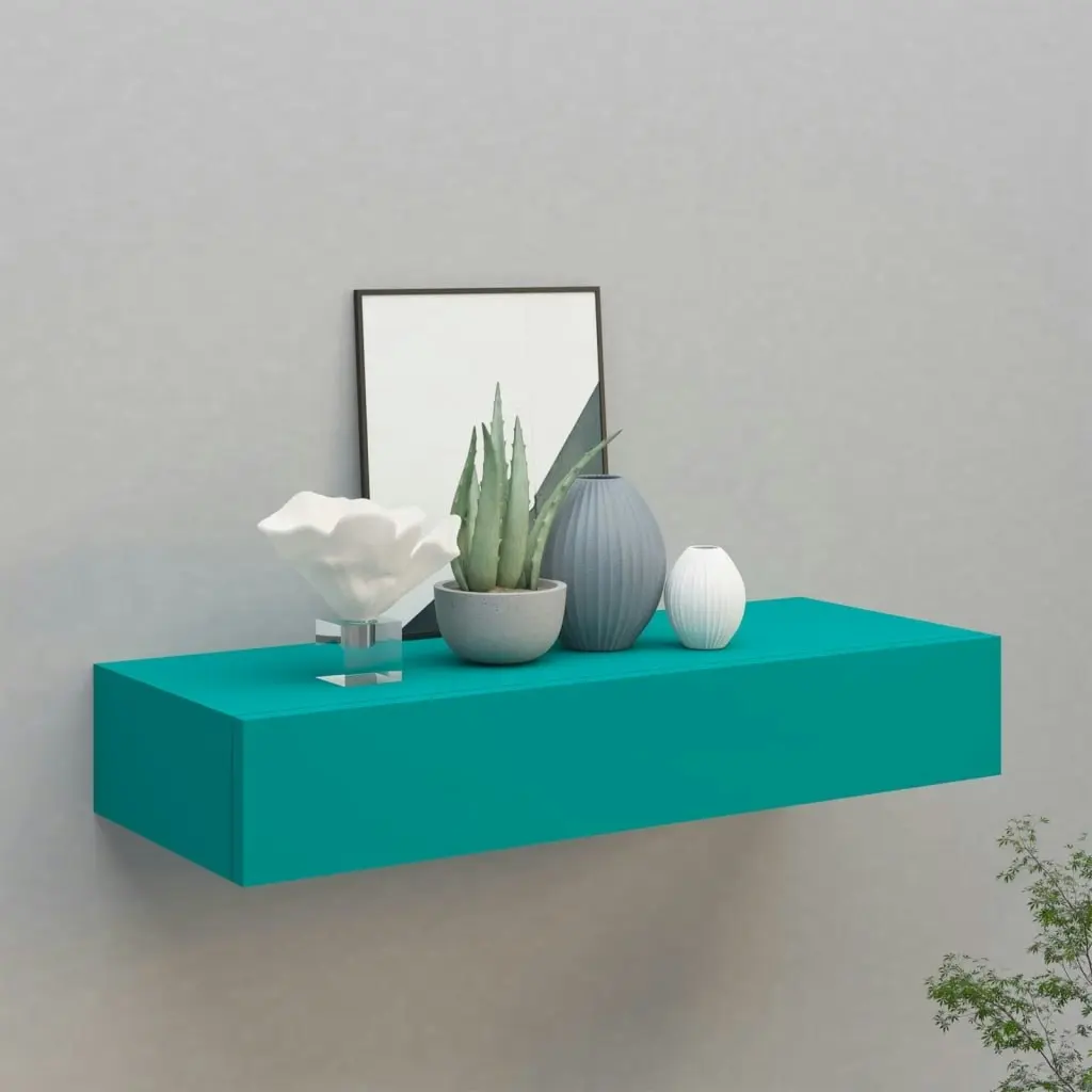 Wall-mounted Drawer Shelf Blue 60x23.5x10cm MDF 330267