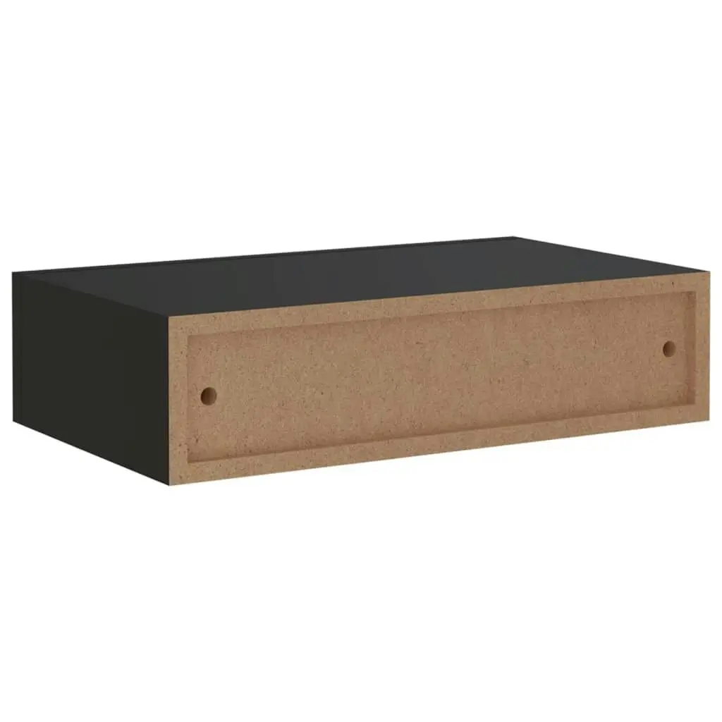 Wall-mounted Drawer Shelf Black 40x23.5x10cm MDF 330243