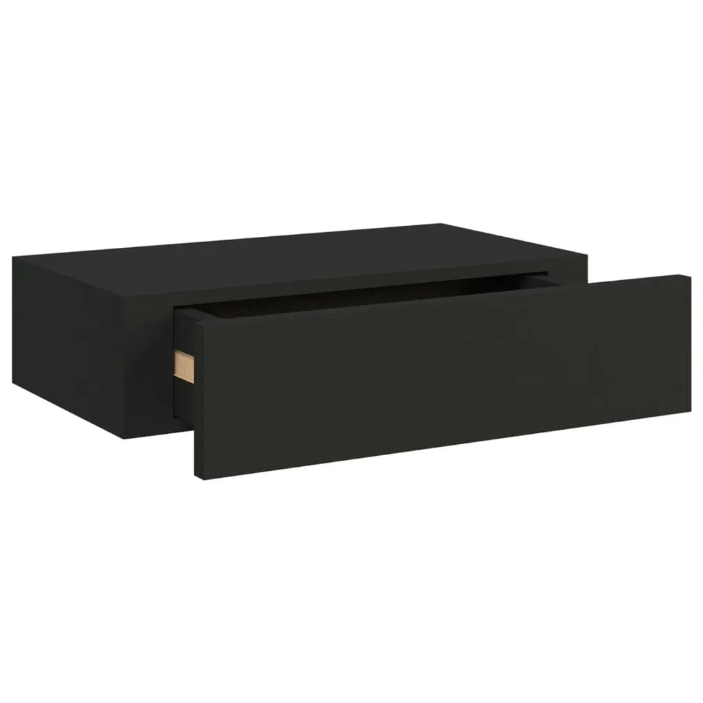 Wall-mounted Drawer Shelf Black 40x23.5x10cm MDF 330243