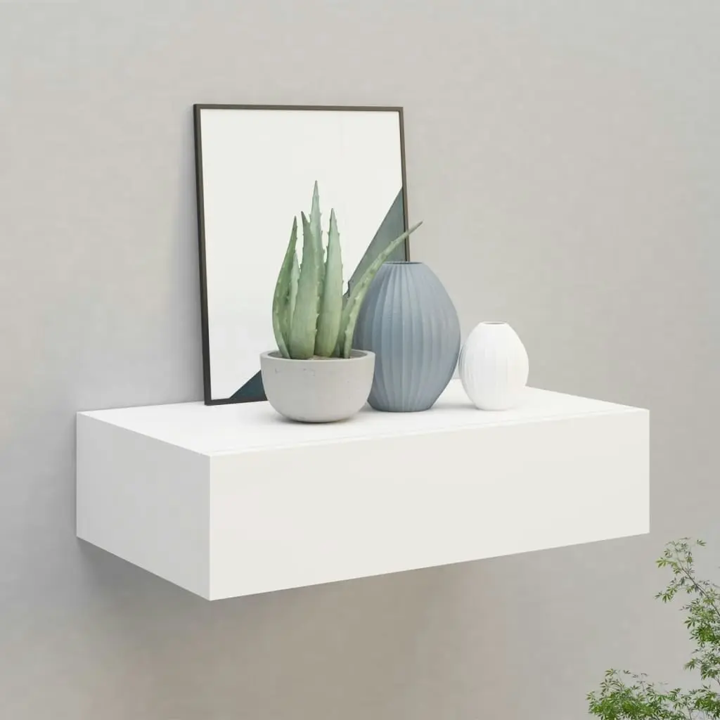 Wall-mounted Drawer Shelf White 40x23.5x10cm MDF 330241