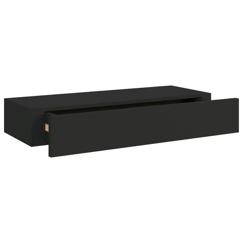 Wall-mounted Drawer Shelf Black 60x23.5x10cm MDF 330257